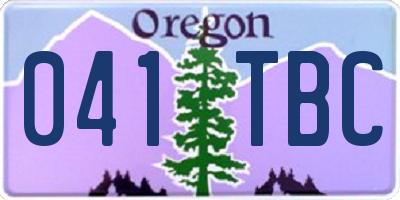 OR license plate 041TBC