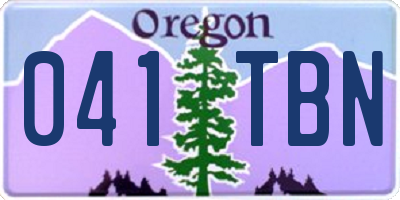 OR license plate 041TBN