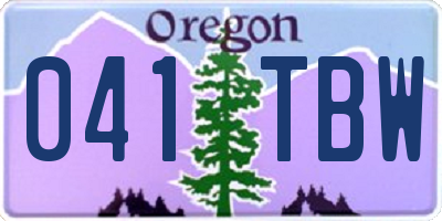 OR license plate 041TBW
