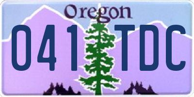 OR license plate 041TDC