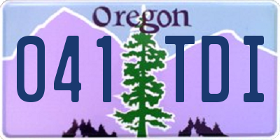 OR license plate 041TDI