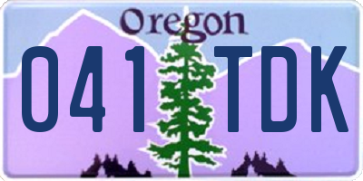 OR license plate 041TDK