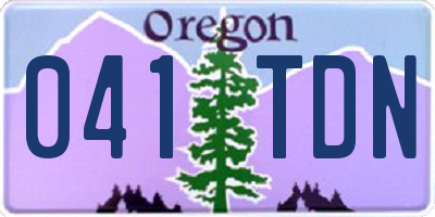 OR license plate 041TDN