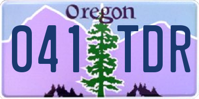 OR license plate 041TDR