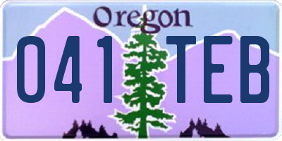 OR license plate 041TEB