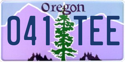 OR license plate 041TEE