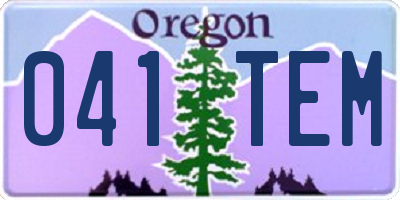 OR license plate 041TEM