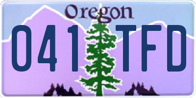 OR license plate 041TFD