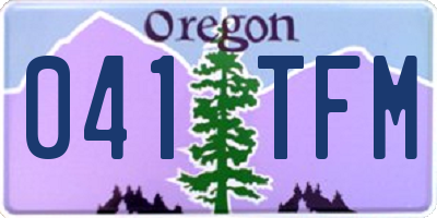 OR license plate 041TFM