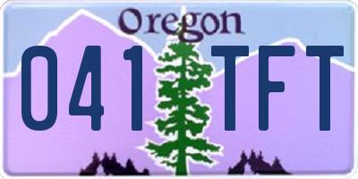 OR license plate 041TFT