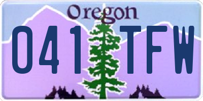 OR license plate 041TFW