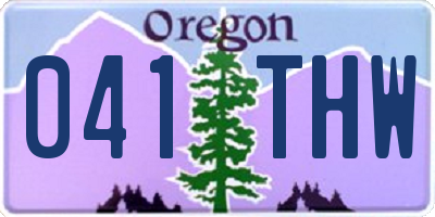 OR license plate 041THW