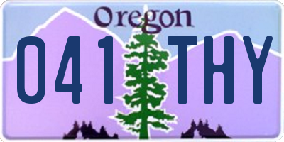 OR license plate 041THY