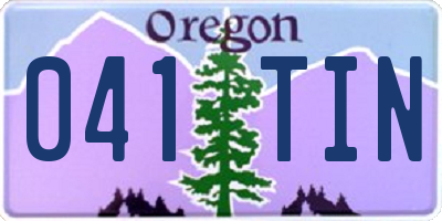 OR license plate 041TIN