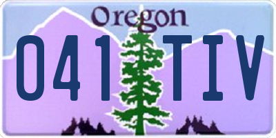 OR license plate 041TIV