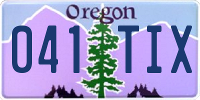 OR license plate 041TIX