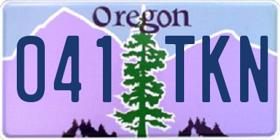 OR license plate 041TKN