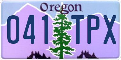 OR license plate 041TPX