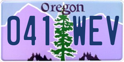 OR license plate 041WEV