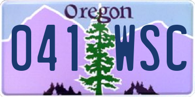 OR license plate 041WSC