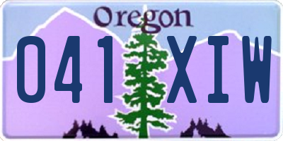 OR license plate 041XIW