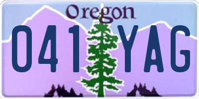 OR license plate 041YAG