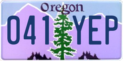 OR license plate 041YEP