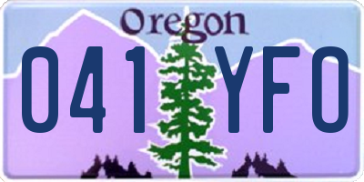 OR license plate 041YFO