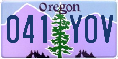 OR license plate 041YOV