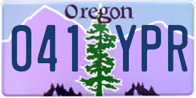 OR license plate 041YPR