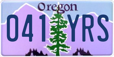 OR license plate 041YRS