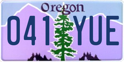 OR license plate 041YUE