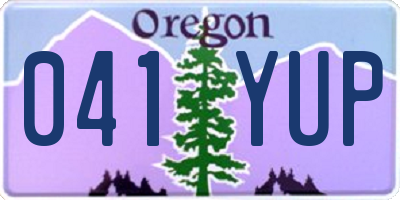 OR license plate 041YUP