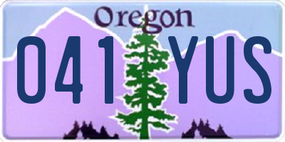 OR license plate 041YUS