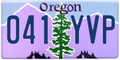 OR license plate 041YVP