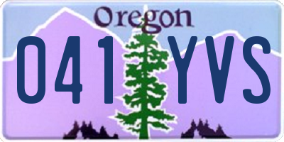 OR license plate 041YVS