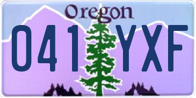 OR license plate 041YXF