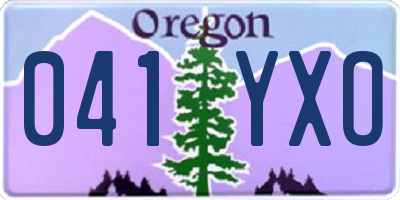 OR license plate 041YXO