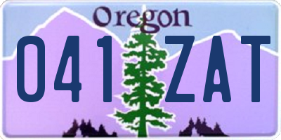 OR license plate 041ZAT