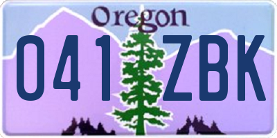 OR license plate 041ZBK