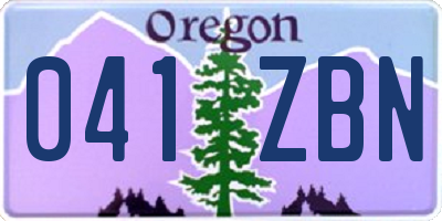 OR license plate 041ZBN