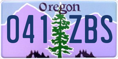 OR license plate 041ZBS