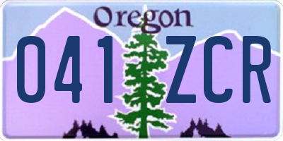 OR license plate 041ZCR