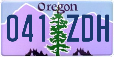 OR license plate 041ZDH
