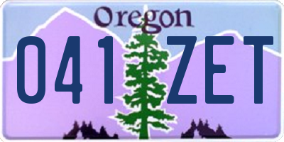 OR license plate 041ZET
