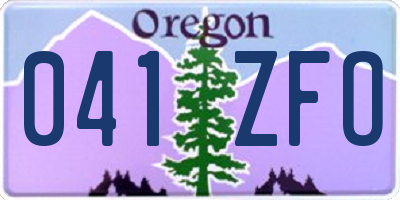 OR license plate 041ZFO