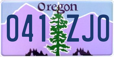 OR license plate 041ZJO
