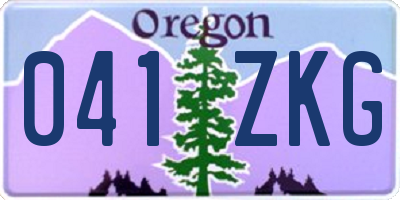 OR license plate 041ZKG