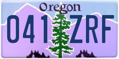 OR license plate 041ZRF