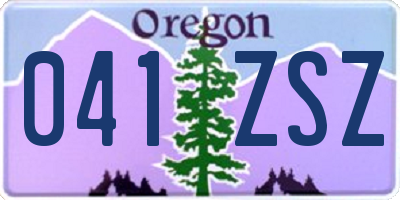 OR license plate 041ZSZ